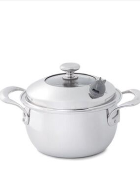 Princess House Stainless Steel White Stockpot with Glass Lid and Steam Vent